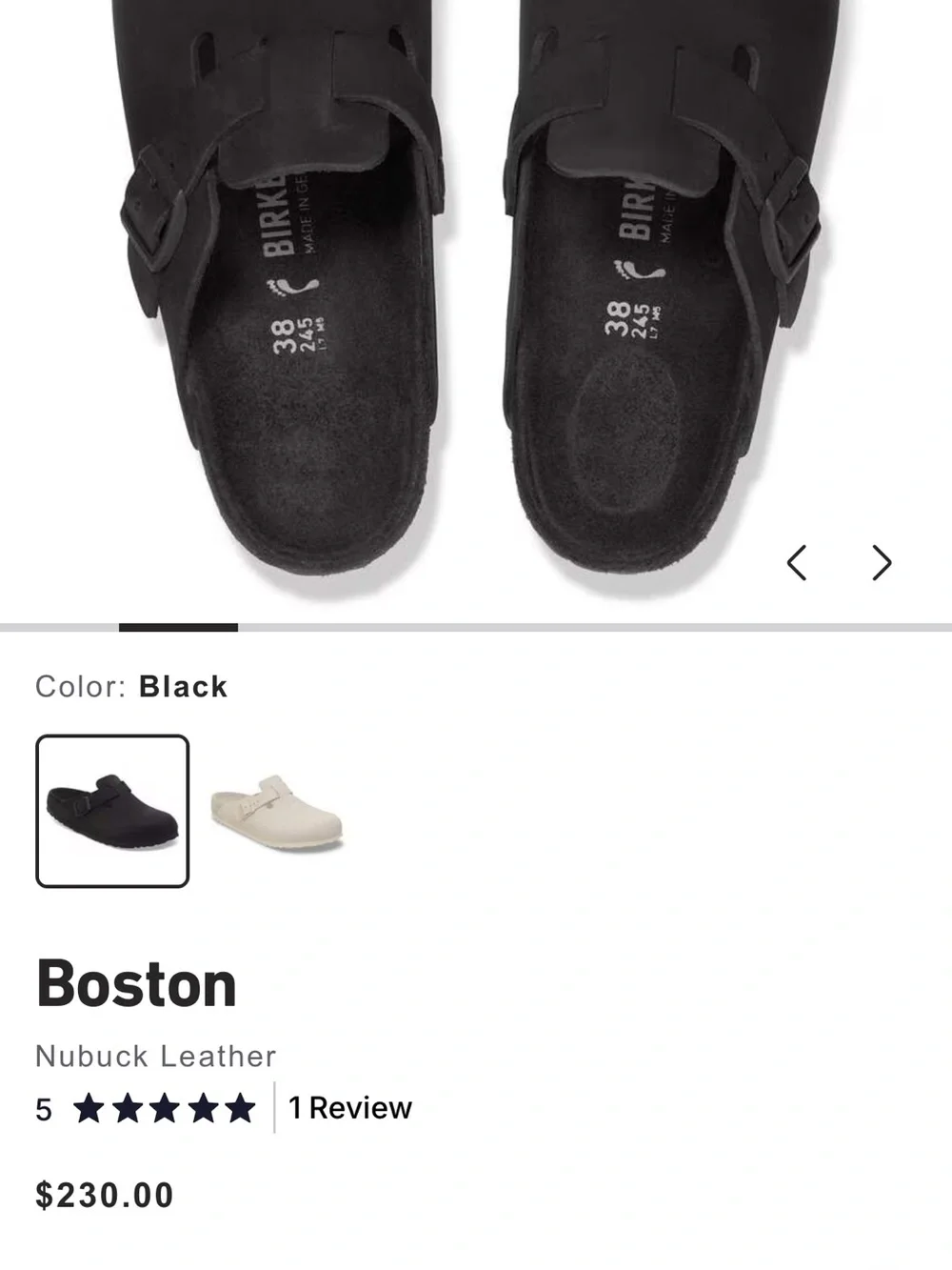 Birkenstock Boston  Clog in black size 42